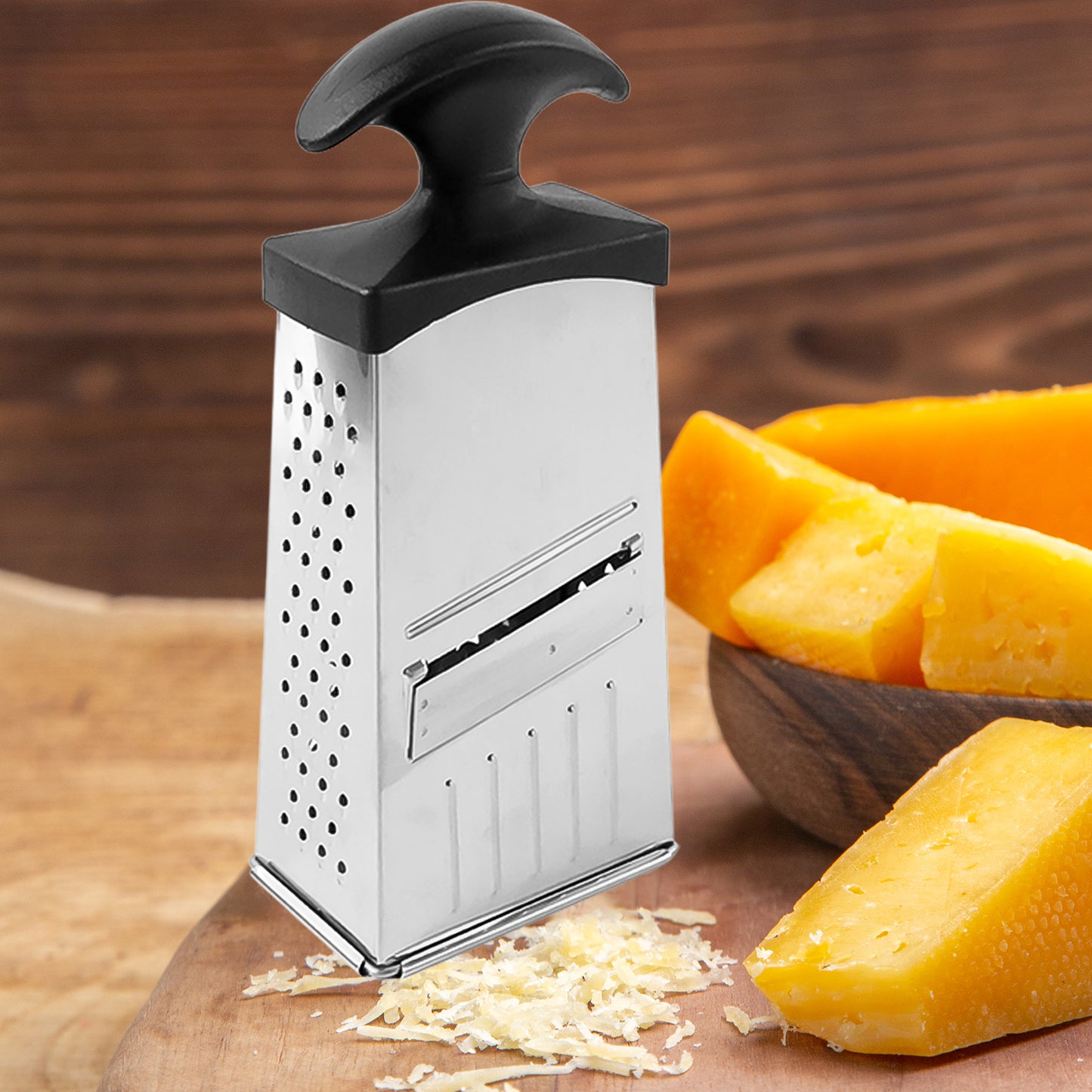 Apexclassic 4-In-1 Stainless Steel Grater  Slicer With Handle