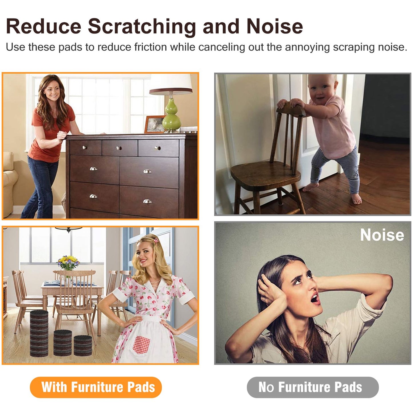 Furniture Pad Square Felt Pads Floor Protector Pad For Home  All Furniture Use (Pack Of 4 Pc)