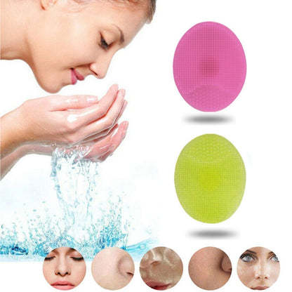 Bathfacial Cleansing Brush Soft Silicone Face Scrubber (2 Pc Set)