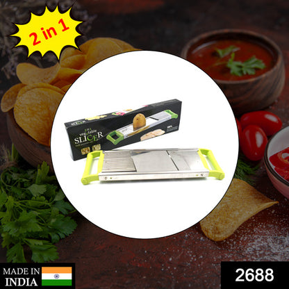 2 In 1 Potato Slicer Used In All Kinds Of Household Kitchen Purposes For Cutting And Slicing Of Potatoes.