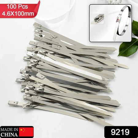 Stainless Steel Cable Tie Used For Solar Industrial And Home Improvement Multipurpose High Strength Self-Locking Zip Ties Multi-Purpose Tie Portable Rustproof 100Pcs Wide Application Zip Tie Set For Building ( 4.6X200Mm  4.6X100Mm   100 Pcs Set)
