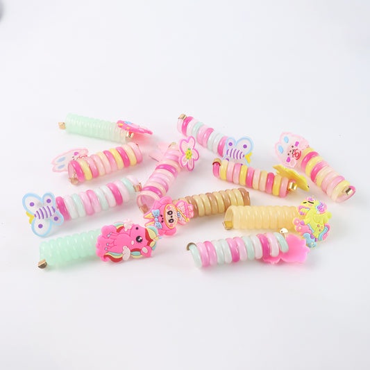Spiral Hair Braiding Clips For Kids (12 Pc   Mix Design)