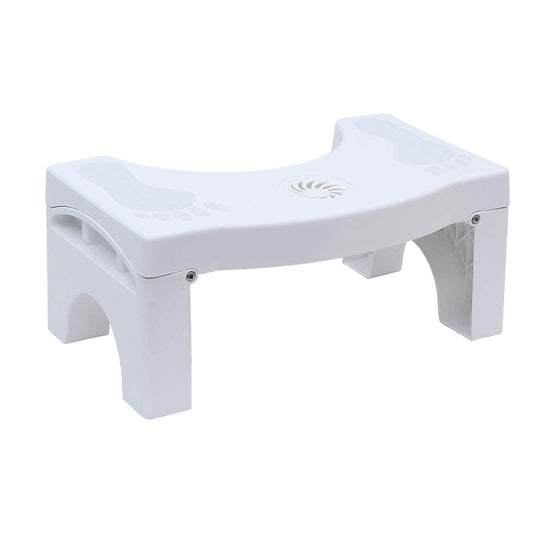 Plastic Non-Slip Folding Toilet Squat Stool - White Color
