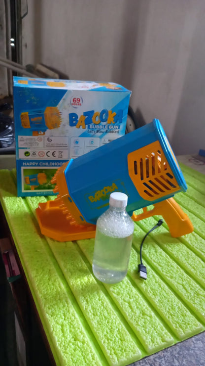 69 Holes Big Rechargeable Powerful Machine Bubble Gun Toys For Kids Adults Bubble Makers Big Rocket Boom Bubble Blower Best Gifts