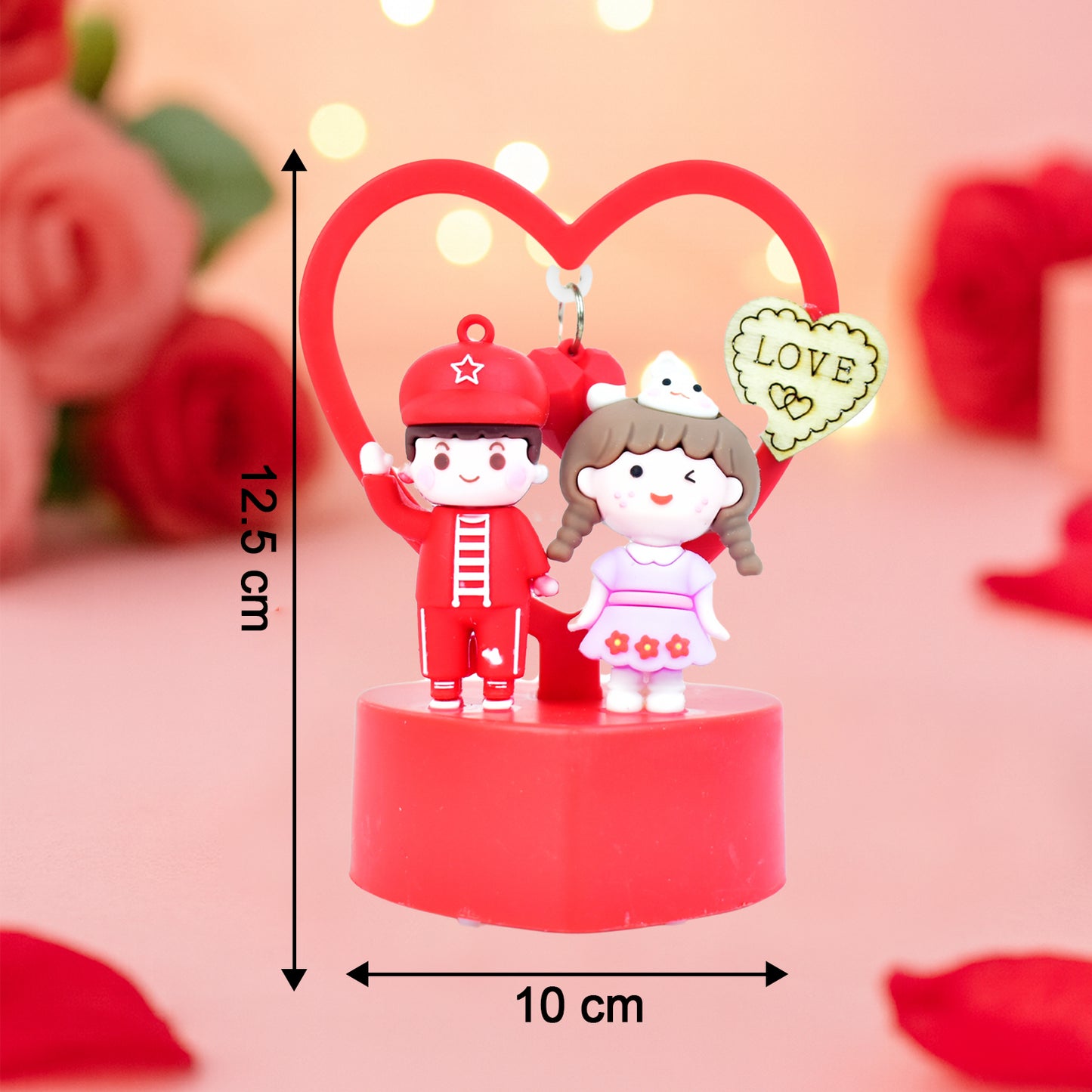 Cuteromantic Couple Love Showpiece With Heart Frame (1 Pc)