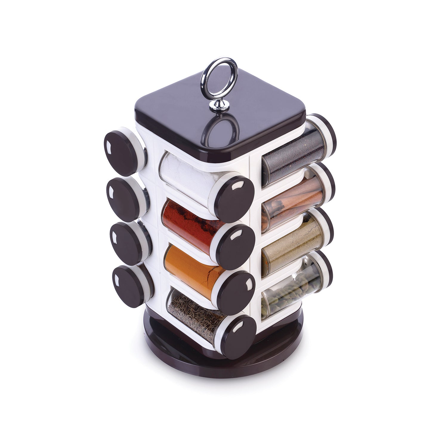 Ganesh Multipurpose Revolving Spice Rack With 16 Pcs Dispenser Each 100 Ml Plastic Spice Abs Material 1 Piece Spice Set 1 Piece Spice Set  (Plastic)