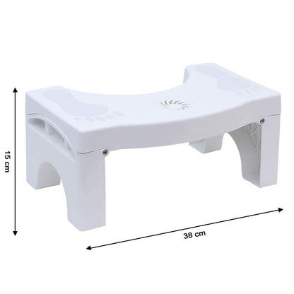 Plastic Non-Slip Folding Toilet Squat Stool - White Color
