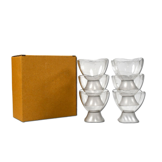 Serving Dessert Bowl Ice Cream Salad Fruit Bowl - 6Pcs Serving Dessert Bowl Ice Cream Salad Fruit Bowl - 6Pcs ( Brown Box)