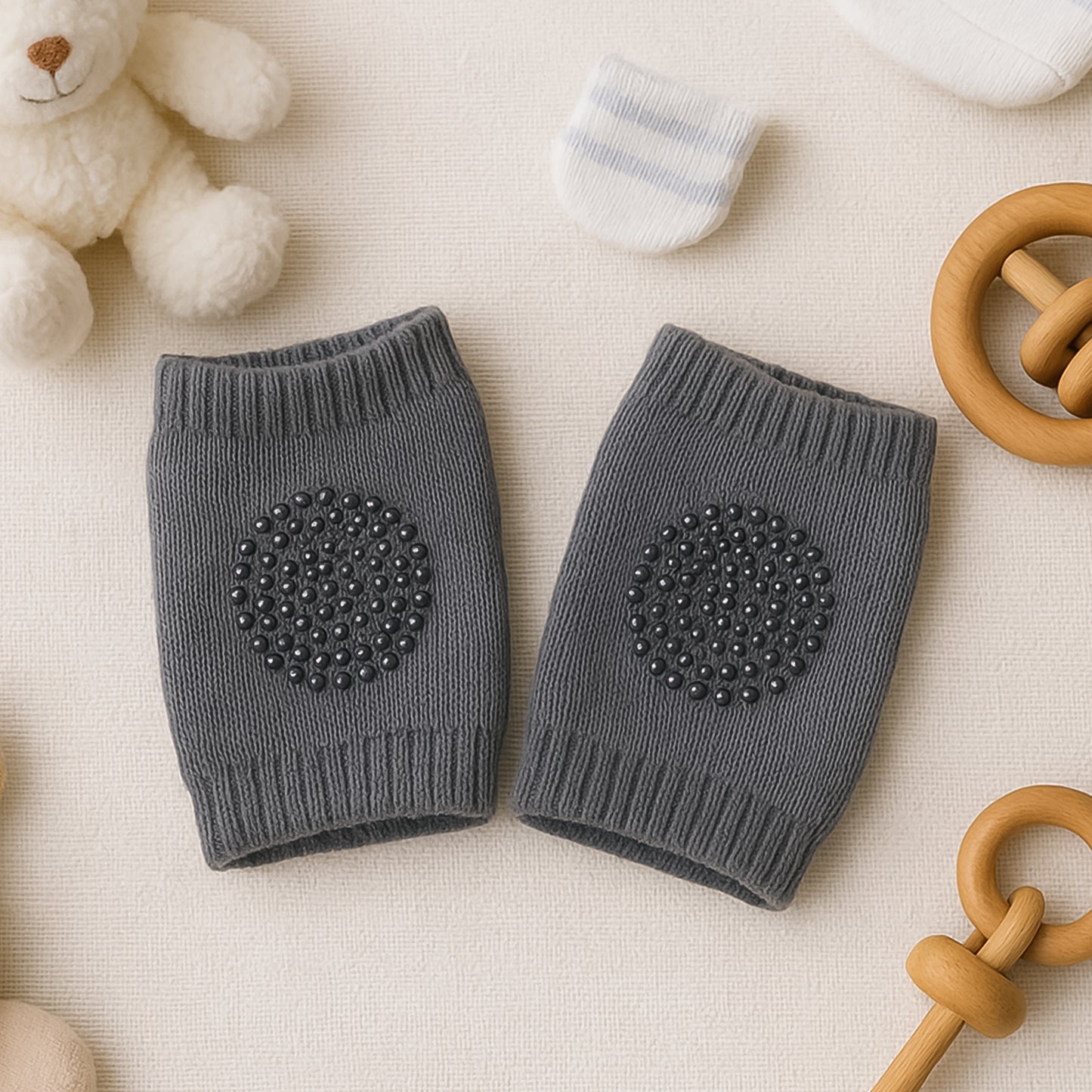 Darkgrey Toddler Wool Knit Leg Warmer (Knee Guard)