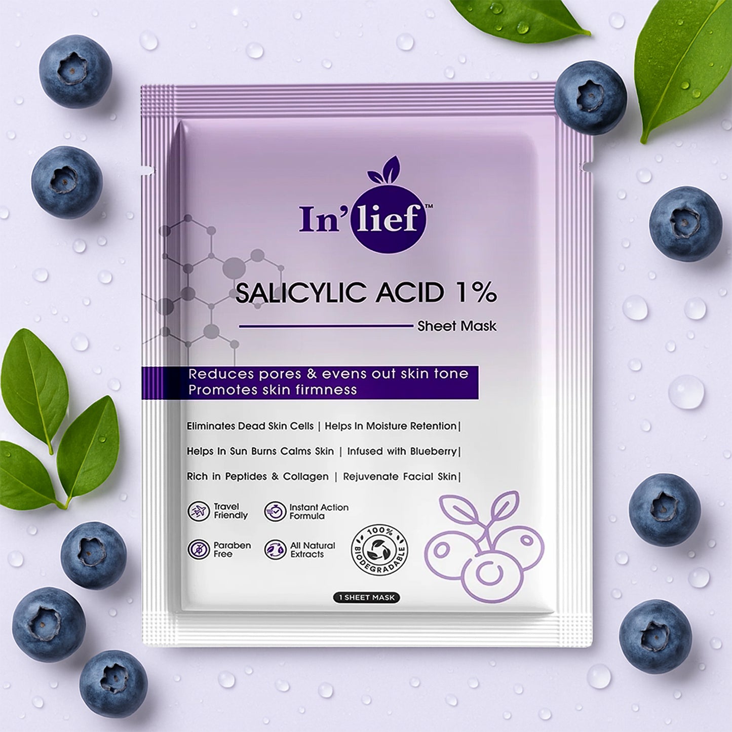 Inlief Salicylic Acid 1 Clarifying  Pore-Refining Facial Sheet Mask (1 Pc)