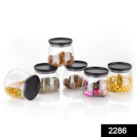 Matka Shaped Jar With Air Tight  Leak Proof Lid (Multicolour) (Set Of 6) (900Ml)
