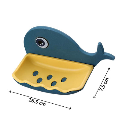 Fish Shape Soap Dish Adhesive Waterproof Wall Mounted Bar Soap Dish Holder  (Pack Of 2Pc)