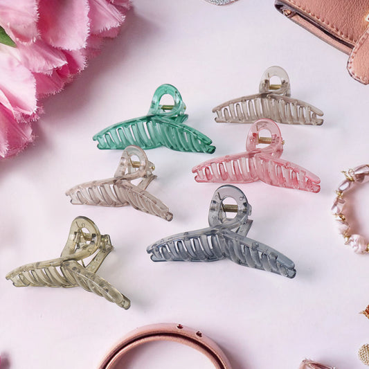 Hairclutcher Clips (Mix Design Multicolor  12 Pc)