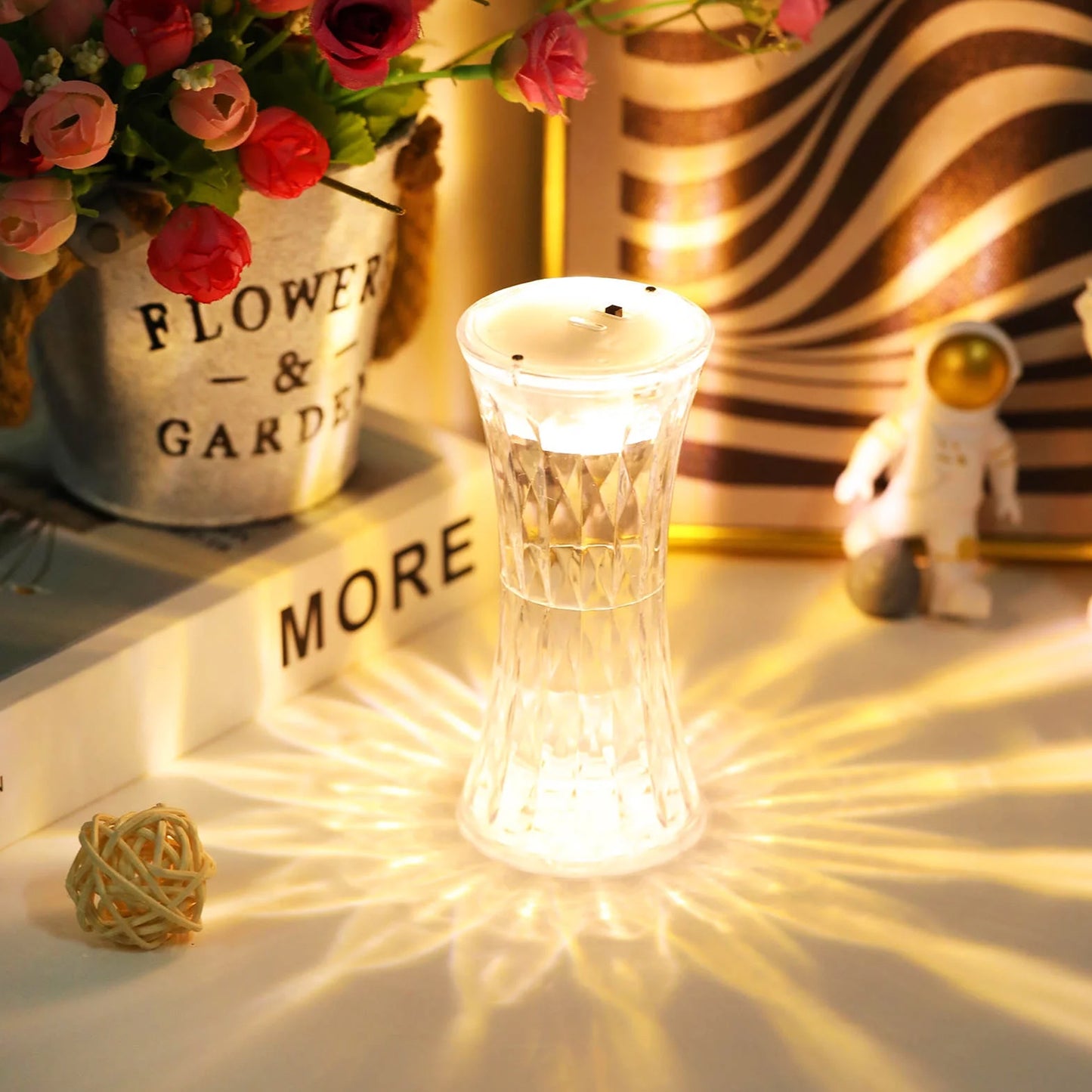Crystal Lamp Universal Night Light Soft Lighting Eye Protection For Nursery Study Bedroom Transparent Crystal Table Soft Lighting Multipurpose For Hotel For Office For Childrens Room (12Pc Moq)