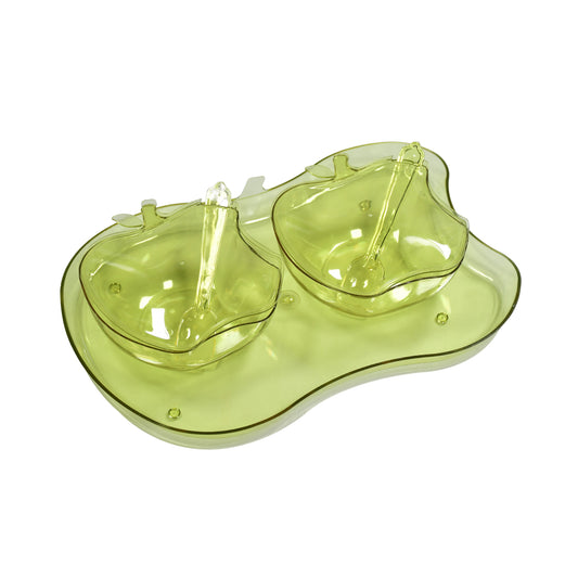 Apple Shape 2Piece Serving Set Of Bowl With Spoon  Tray. Dinnerware Serving Snacks  Pickle