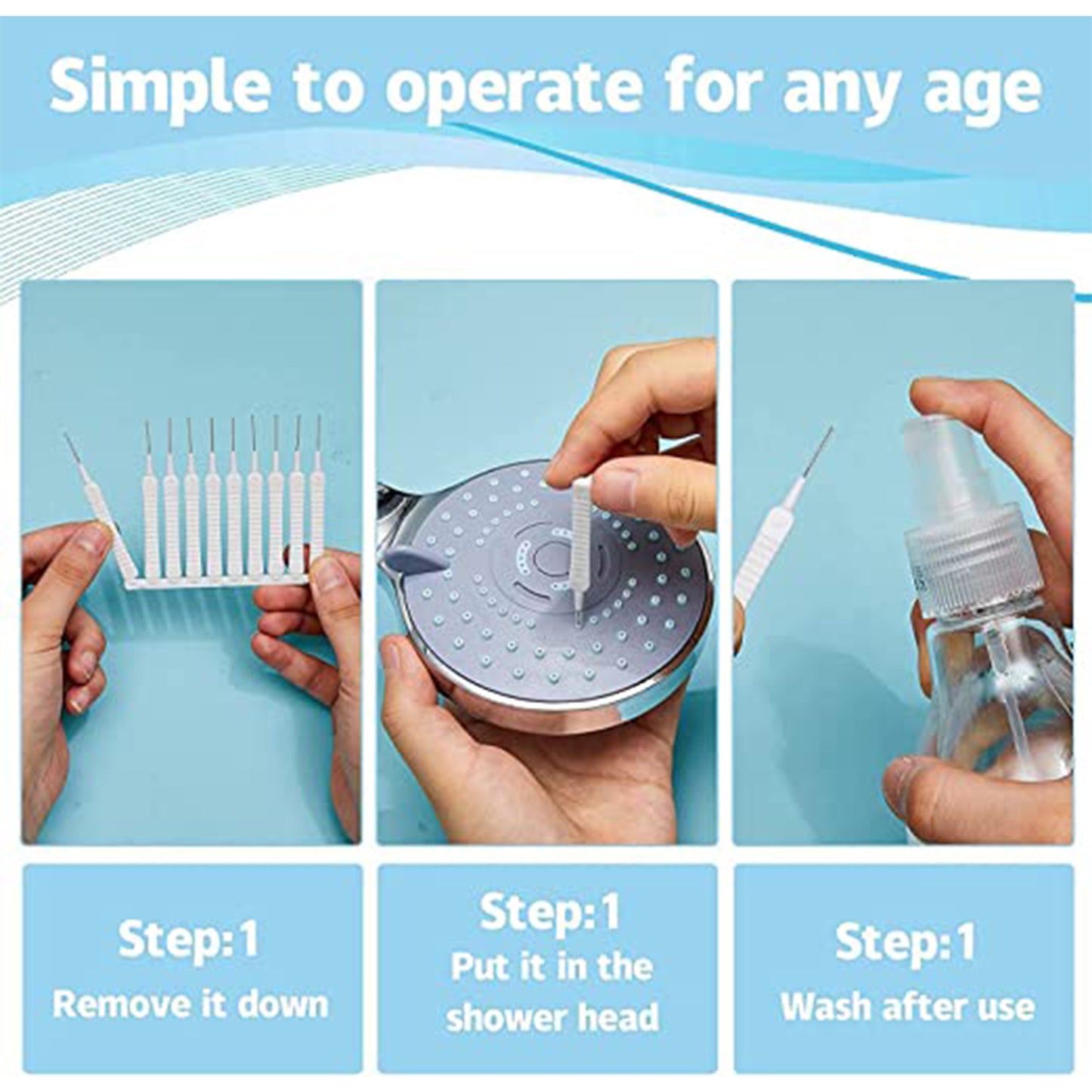 10Pcs Shower Nozzle Cleaning Brush Reusable Multifunctional Shower Head Anti-Clogging Small Brush