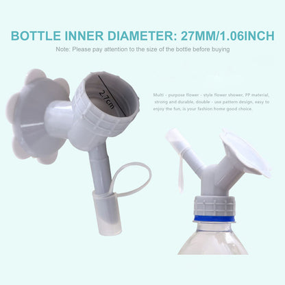 2 In 1 Bottle Cap Sprinkler Dual Head Bottle Watering Spout Double Ended Bottle Watering Nozzle  Watering Can Nozzle For Indoor Seedlings Plant Garden Tool