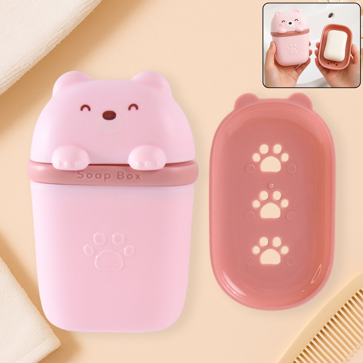 Cutebear Shaped Soap Case (1 Pc)