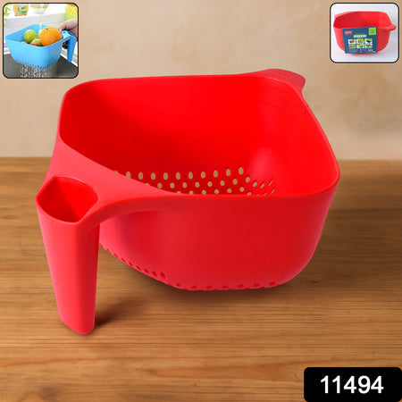 Apexmulti-Functional Plastic Strainer Bowl With Ergonomic Handle (1 Pc)