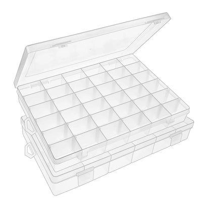 36 Grids Clear Plastic Organizer Jewelry Storage Box With Adjustable Dividers Transparent Organizer Box (1Pc)