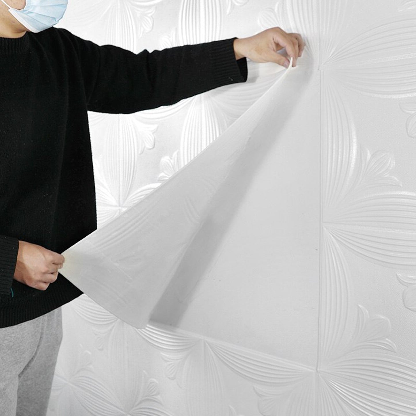 Wallpaper 3D Foam Wallpaper Sticker Panels I Ceiling Wallpaper For Living Room Bedroom I Furniture Door I Foam Tiles (Square Design)