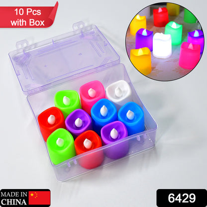10Pcs Festival Decorative - Led Tealight Candles  Battery Operated Candle Ideal For Party.