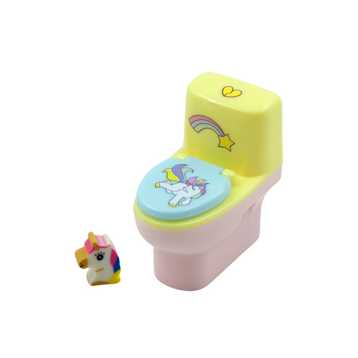 Toilet Pencil Sharpener Plastic Pencil Sharpener Novelty Pencil Sharpener Cute Cartoon Stationery Gift Small Toilet Shaped Sharpener With Eraser Wheel For School Kids (2 Pc Set)