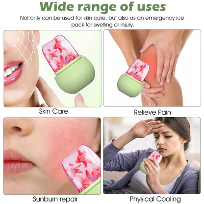 Ice Roller For Face Massage  Eye Anti-Leak Silicone Ice Face Roller Ice Mould With Cleansing Brush Ice Facial Roller For Eliminate Edema  Calm Skin Shrink Pore Women Skin Care