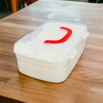 3 Compartment Medical Box 1 Piece Indoor Outdoor Medical Utility Medicine Storage Box Detachable Tray Medical Box Multi Purpose Regular Medicine First Aid Box With Handle Transparent Lid  Color Box