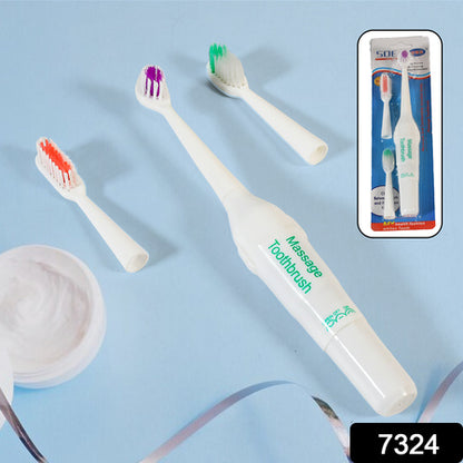 Electric Toothbrush For Adults And Teens Electric Toothbrush Battery Operated Deep Cleansing Toothbrush With Extra Brush Heads (Battery Not Included)