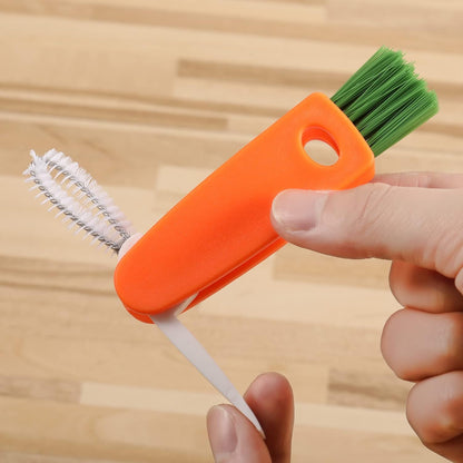 3 In 1 Multifunctional Cleaning Brush Mini Glass Cover Cleaning Brush Bottle Cleaning Brush Set Cup Cleaner Brush Bottle Cap Detail Brush For Bottle Cup Cover Lid Home Kitchen Washing Tool (1 Pc)