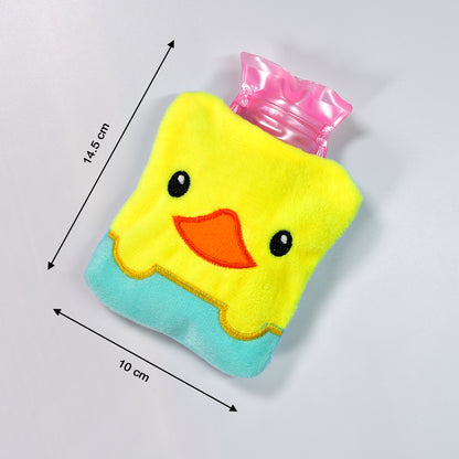 Yellow Duck Design Small Hot Water Bag With Cover For Pain Relief Neck Shoulder Pain And Hand Feet Warmer Menstrual Cramps.