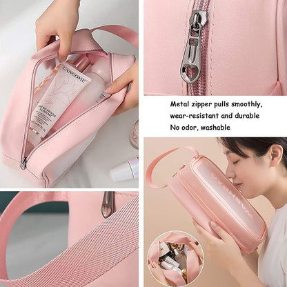 Cosmetic Pouch Make Up Bag For Home  Travel Toiletry Bag For Cosmetics Brushes Accessories Set Of 3 Small Medium  Big - Wash Bag