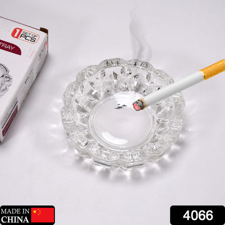 Paricutin Glass Crystal Quality Cigar Cigarette Ashtray Round Tabletop For Home Office Indoor Outdoor Home Decor