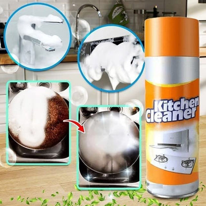 Multipurpose Bubble Foam Cleaner Kitchen Cleaner Spray Oil  Grease Stain Remover Chimney Cleaner Spray Bubble Cleaner All Purpose Foam Degreaser Spray (500 Ml)