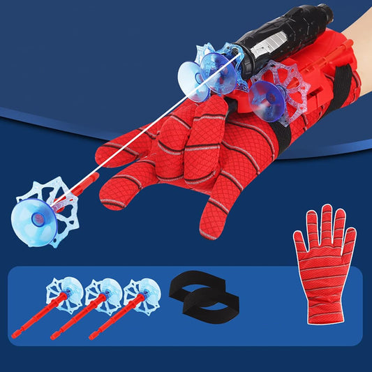 Web Shooter Toy For Kids Fans Launcher Wrist Gloves Toys For Kids Boys Superhero Gloves Role-Play Toy Cosplay Sticky Wall Soft Bomb Funny Childrens Educational Toys