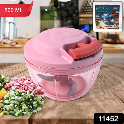 Apexpower-X Triple Stainless Steel Blades And Hand-Pull Vegetable Chopper (500Ml)