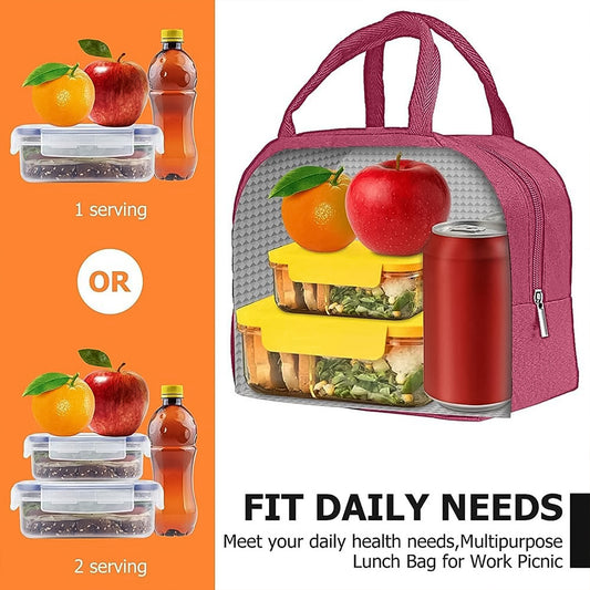 Lunchbox Bag For Women Men Insulated Lunch Bag With Zipper (1 Pc)