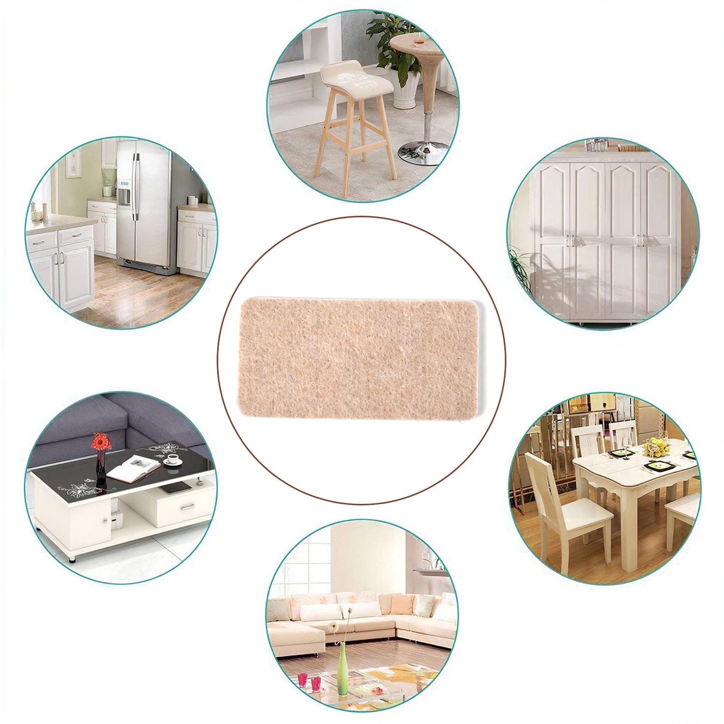 Furniture Pad Square Felt Pads Floor Protector Pad For Home  All Furniture Use (Pack Of 4 Pc)