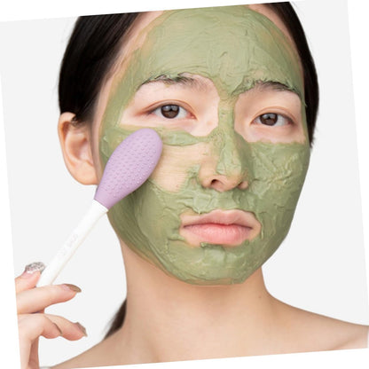 Double-Headed Silicone Mask Brush Face Cleansing And Applying Mud Mask Beauty Salon Special Brush Smear Tool Facial Scrub Silicone Wash Scrubber Face Tools (1 Pc)
