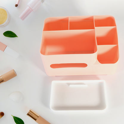 Tissue Paper Storage Holder Stationery Storage Remote Control Decorative Pen Pencil Napkin Mobile Phone Multi-Function Desk Storage Organizer For Home And Office (6 Compartment)