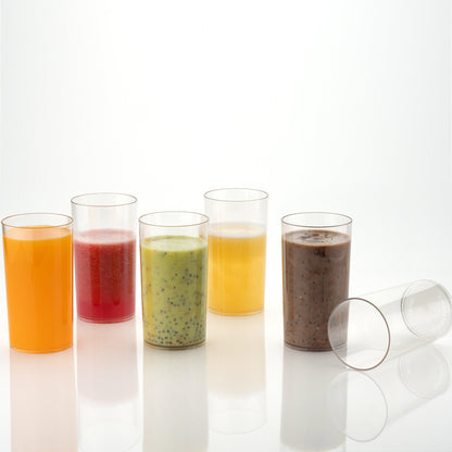 Heavy Unbreakable Stylish Plastic Clear Look Fully Transparent Glasses Set 330Ml (6Pcs)