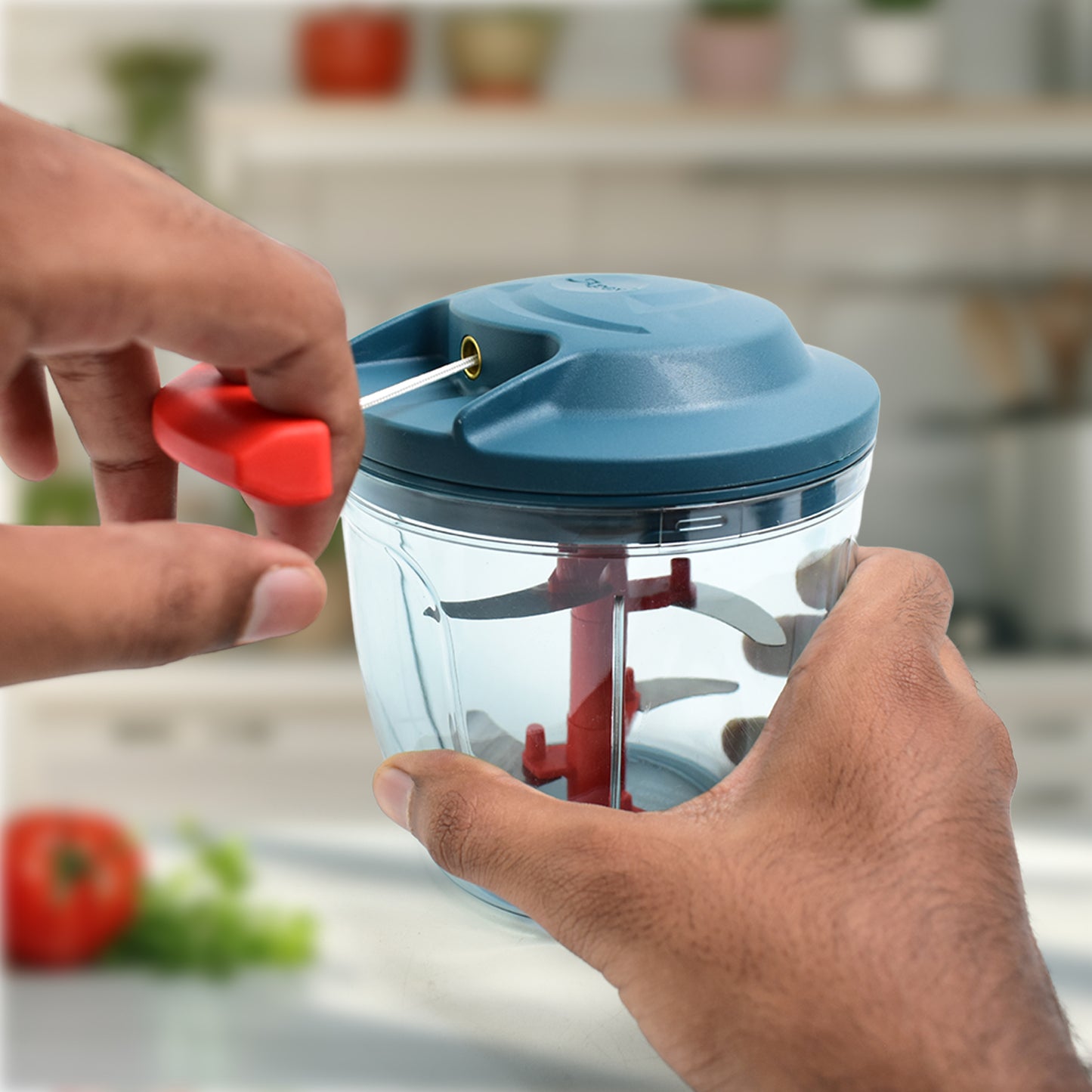 Apexspeed-X Hand-Powered Vegetable Chopper (1000 Ml)