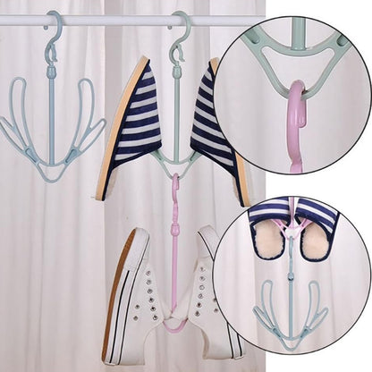 Shoes Drying Hanger Rotatable Shoe Hanging Racks For Balcony Closet (1Pc)