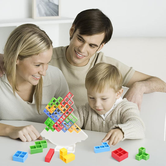 3D Tower Game Tower Balance Game Tower Stacking Game Adult Kid Tower Stacking Blocks Balance Game Blocks Building Toys For Kids Age 3+ Years (16 Pcs Set)
