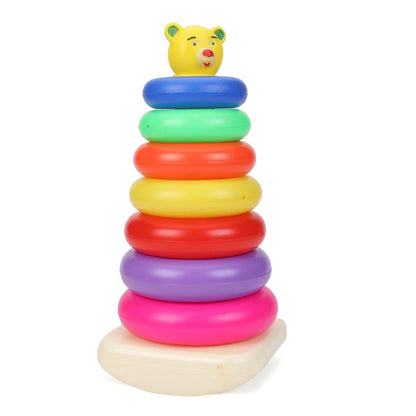 Plastic Baby Kids Teddy Stacking Ring Jumbo Stack Up Educational Toy 7Pc