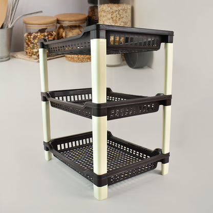 Apexbig Multi Use Plastic Storage Rack  3-Tier (1 Pc)