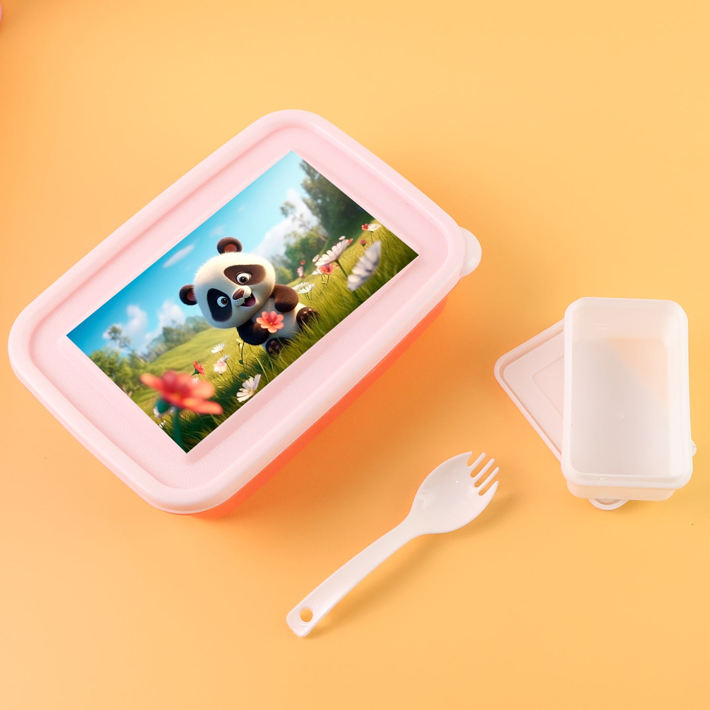 Kidscartoon Printed Lunch Box Mix Design (1 Set)