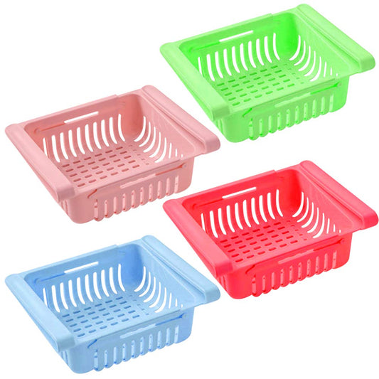 Virgin Freeze Storage Unbreakable Adjustable Multi Color Tray With Extra Storage  Easy To Remove Easy To Clean  Pack Of 4 Tray
