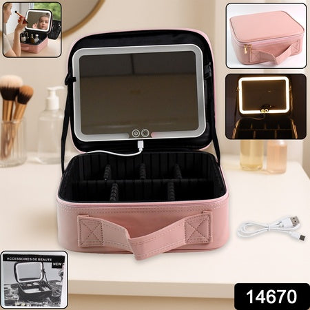 Pinkpremium Led Light Makeup Organizer Box (1 Pc)